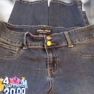 White market cropped denim jeans size 18